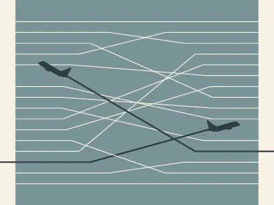 opposite planes clean flight linework plain plane screenprint vector