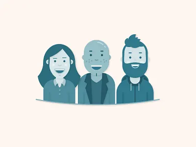 Happy Avatars avatar bald beard blue character faces fill illustration people profile