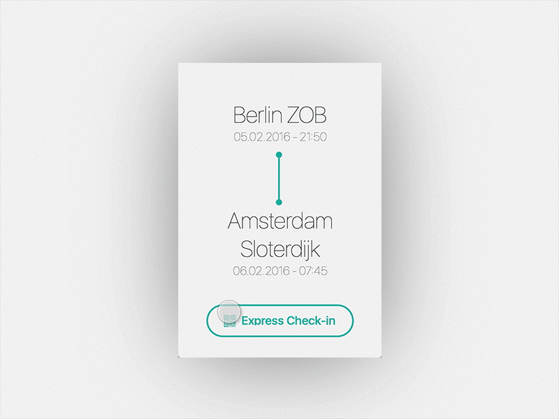 Express Check-in appdesign boarding flat flinto prototype qr ui ux