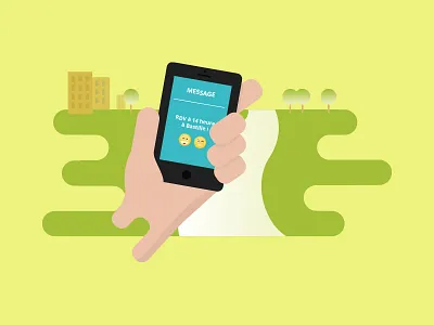 On s'est donné rendez-vous... climate demonstration flat illustration meet message phone up