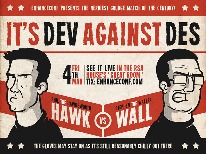 EnhanceConf Poster boxing conference designer developer illustration poster vector wrestling