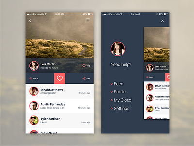 Nick Parker Daily UI #9 app daily ios iphone menu photo sharing shot ui