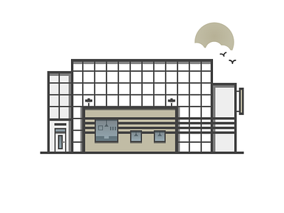 Warehouse building icon illustration warehouse