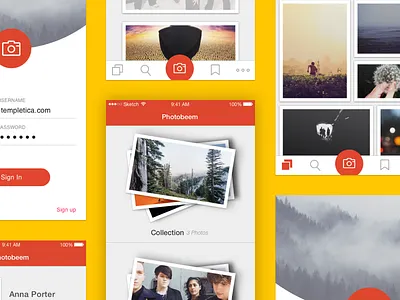 Photobeem Mobile UI Kit camera ios mobile photo ui ux