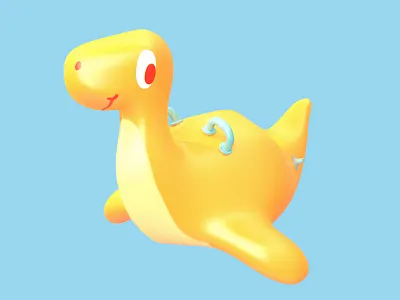 Inflatable Dino - Holiday month 26/366 3d 3d illustration aida beach cgi dino holiday icon design illustration item modeling rendering