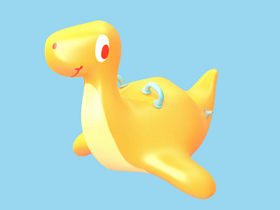 Inflatable Dino - Holiday month 26/366 3d 3d illustration aida beach cgi dino holiday icon design illustration item modeling rendering