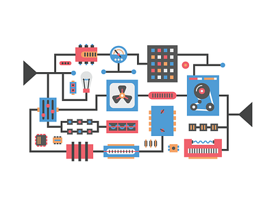 Logic Board board funnel illustration logic logic board vector