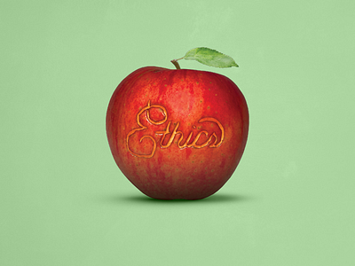 Ethics apple carve creativemornings drawn education ethics fruit hand hand lettering photography