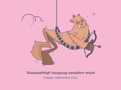 Chewbacca Cupid cartoon chewbacca cupid day illustration love star wars valentines