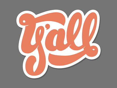 Y'all Sticker handlettering lettering sticker mule typography