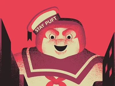 Puft design ghostbusters illustration movie movie poster vector