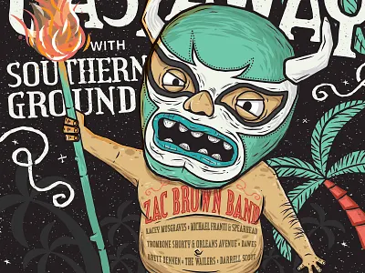 Zac Brown Band's Castaway illustration kacey musgraves mexico poster zac brown band