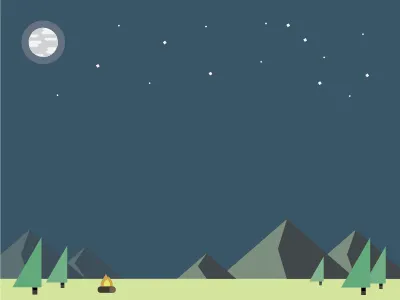 Trails Illustration color illustration moon mountains node.js stars trails vector