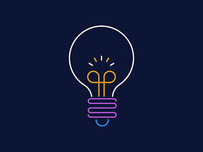 The Inexperienced Lightbulb geometric icon illustration lightbulb line art