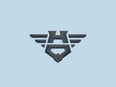 HQ Logo badge emblem letterform letters logo mark military