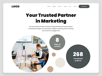 Marketing Company company illustration landing page light theme marketing ui website