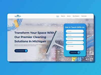 Modern Cleaning Service Website UI – Version 2 adobe xd cleaning service creative web design design iteration figma figma design inspiration landing page landing page design minimal ui modern design responsive web ui ui design ui ux design user interface ux ux design web design