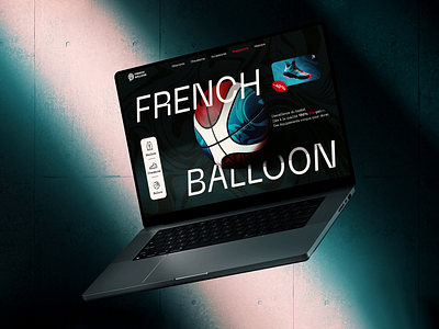 Basketball Website - French Balloon 3d animation basketball clothes e commerce equipment french graphic design landing page mockup modern motion graphics parallax shop sport ui ux web design website