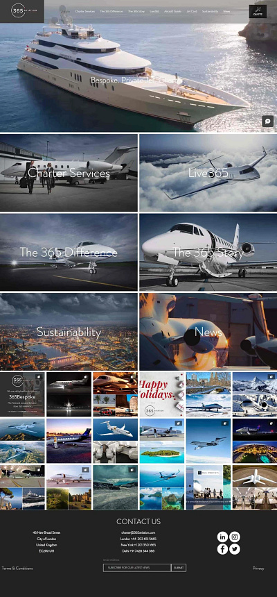 Website for a private jet rental company in the UK animation graphic design ui web design wix wix studio