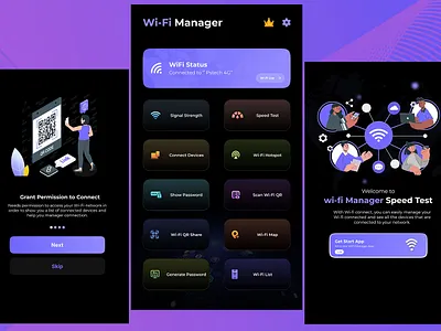 Wi-Fi Manager app app design design graphic design illustration logo ui