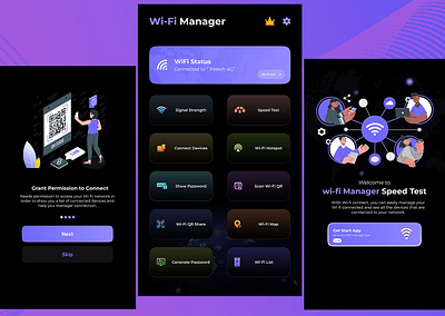 Wi-Fi Manager app app design design graphic design illustration logo ui