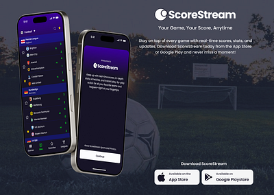 Scorestream mobile app screens app design figma mobile app mobile app design sports ui uiux user interfaces ux