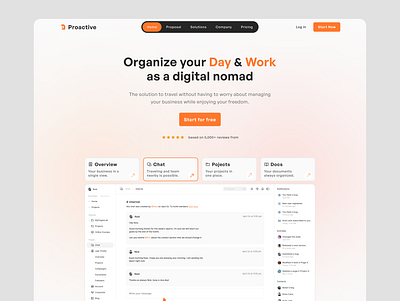 Proactive website | SaaS landing page clean landing page minimalist modern productivity saas ui ux uxui webdesign webflow website website concept