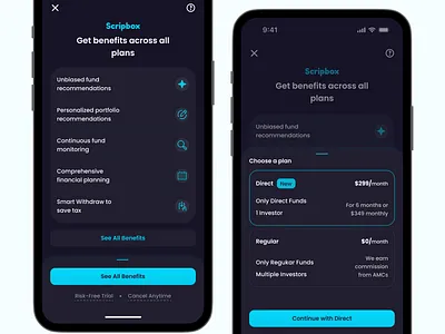Scripbox mobile screens app design figma mobile app ui uiux ux