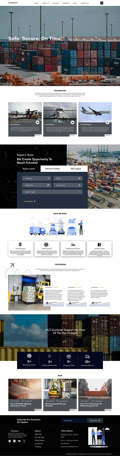 Logistic website landing page design figma ui ui ux