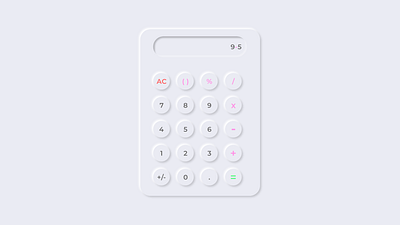 Soft UI Neumorphism Calculator Design calculation calculator challenge 004 dailyui design ui ux