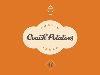 Ferniture Perterters austin brand furniture logo orange potato script seal