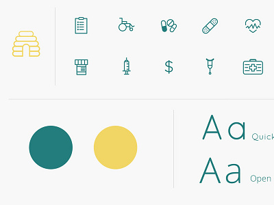 Eobee Brandscape beehive clean colors fonts icons medical monoline teal yellow