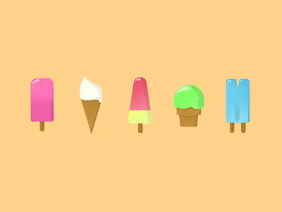 Ice cream... !!! color cream flat ice illustration sea sun