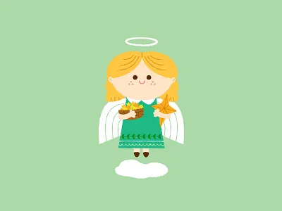 Peace on Earth angel christmas cloud cute halo illustration star wings