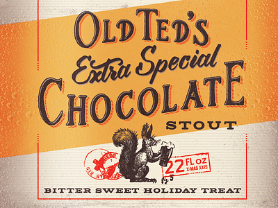 Old Teds Chocolate Stout Label beer brewing chocolate craft brew homebrew label small batch stout
