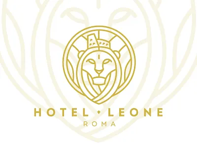Hotel Leone Brand brand colosseum gold lines lion logo logotype rome