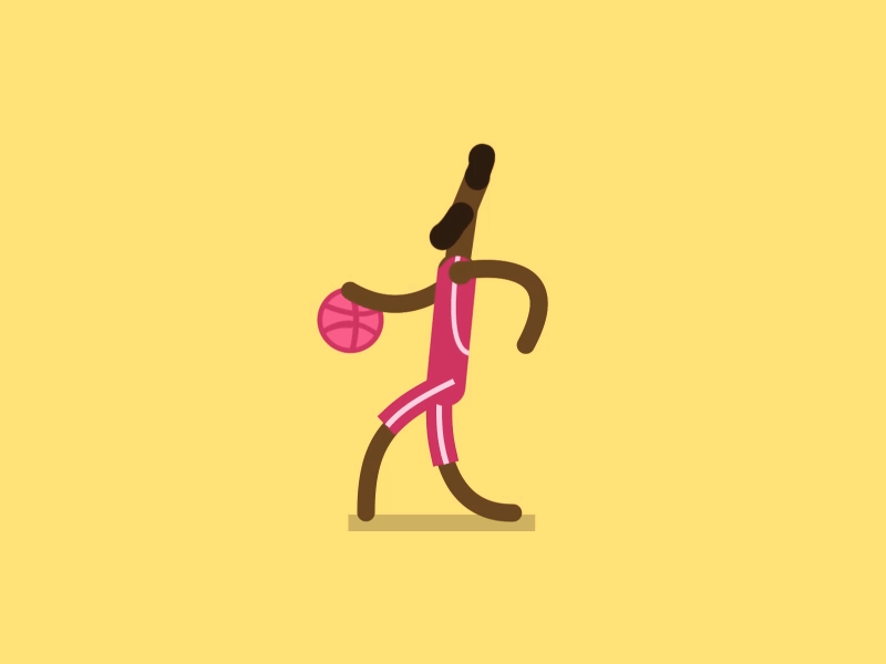 Dribbbling animation basketball cycle dribbble player walk