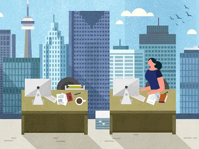 Office Space animation design illustration