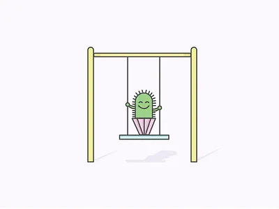 Swinging "Hanging" Plant illustration plant swing vector