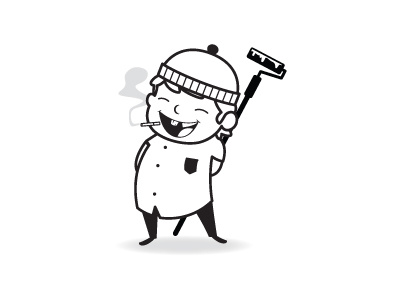 vandal. beanie character ciggy clean design graffiti graphic graphic design illustrate illustration paint roller smoke vector