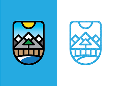 North Carolina - Sand to Summit badge blue design fill icon illustration north carolina stroke vector