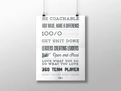 NAEA Core Values core values mixed type poster