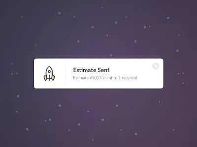 Sent Notification notification notifications rocket send sent snackbar