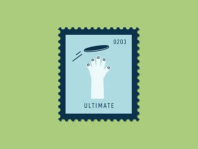 Ultimate daily postage design frisbee graphic hand icon illustration postage sport stamp ultimate vector