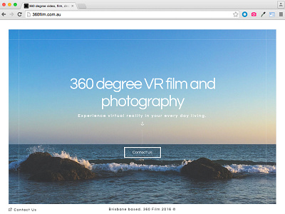 360film.com.au 360 design film full landing page photography responsive screen vr web