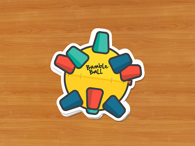 Bumble Ball for Sticker Mule ball bumble illustration retro sticker vector