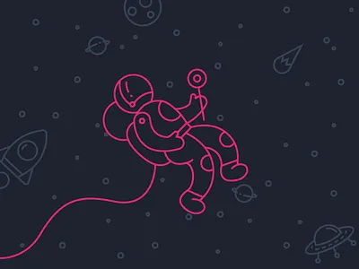 You my spaceman astronaut icon illustration neon outer space outline planet rocket shuttle space spaceman ufo