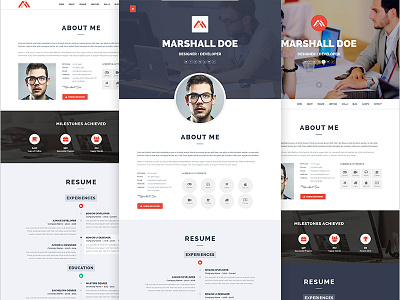 MD - Resume PSD Template agency creative interface minimal one page photoshop portfolio psd template single page themeforest ui ux