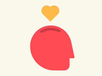 Love and money coin head icon logo love mark symbol