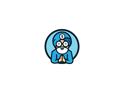 Debtguru character debt financial guru logo mascot master money vector